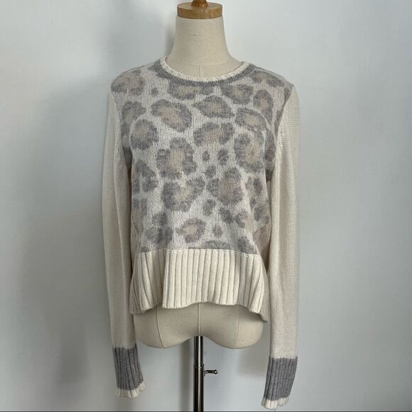 Splendid Mally Colorblock Sweater Leopard Animal Print Neutral Small - Picture 10 of 10